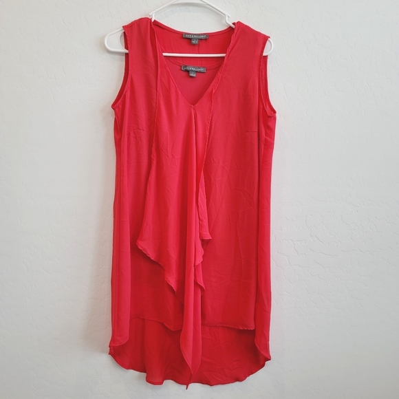 Kate & Mallory Dresses & Skirts - Kate & Mallory Semi Sheer Overlay Red Sleeveless Dress Women's Size Small
